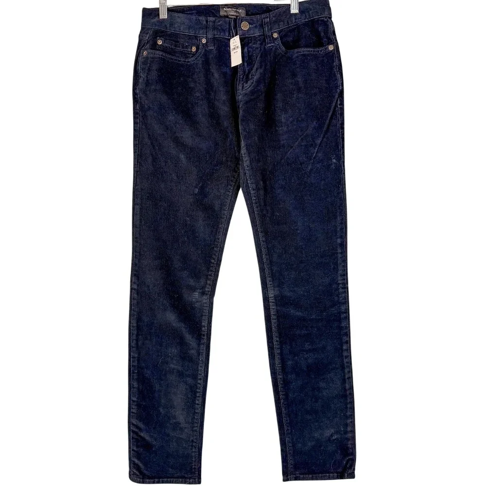 Banana Republic Corduroy Pants Mens 30x32 Black Slim Fit Washwell Stretch Casual